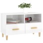 Mobile Porta TV Bianco Lucido 80x36x50 cm in Legno Multistrato Mobile Porta TV Bianco Lucido 80x36x50 cm in Legno Multistrato