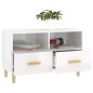 Mobile Porta TV Bianco Lucido 80x36x50 cm in Legno Multistrato Mobile Porta TV Bianco Lucido 80x36x50 cm in Legno Multistrato