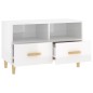 Mobile Porta TV Bianco Lucido 80x36x50 cm in Legno Multistrato Mobile Porta TV Bianco Lucido 80x36x50 cm in Legno Multistrato