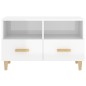 Mobile Porta TV Bianco Lucido 80x36x50 cm in Legno Multistrato Mobile Porta TV Bianco Lucido 80x36x50 cm in Legno Multistrato