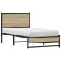 vidaXL Giroletto senza Materaso in Metallo Rovere Sonoma 75x190 cm vidaXL Giroletto senza Materaso in Metallo Rovere Sonoma 75x190 cm
