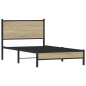 vidaXL Giroletto senza Materaso in Metallo Rovere Sonoma 100x190 cm