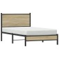 vidaXL Giroletto senza Materaso in Metallo Rovere Sonoma 100x190 cm