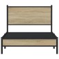 vidaXL Giroletto senza Materaso in Metallo Rovere Sonoma 100x190 cm