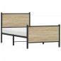 vidaXL Giroletto senza Materaso in Metallo Rovere Sonoma 75x190 cm vidaXL Giroletto senza Materaso in Metallo Rovere Sonoma 75x190 cm