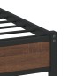 vidaXL Giroletto senza Materasso in Metallo Rovere Marrone 75x190 cm