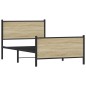 vidaXL Giroletto senza Materaso in Metallo Rovere Sonoma 107x203 cm