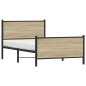 vidaXL Giroletto senza Materaso in Metallo Rovere Sonoma 107x203 cm