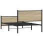vidaXL Giroletto senza Materaso in Metallo Rovere Sonoma 107x203 cm
