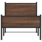vidaXL Giroletto senza Materasso in Metallo Rovere Marrone 90x190 cm