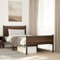 vidaXL Giroletto senza Materasso in Metallo Rovere Marrone 100x190 cm