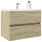 vidaXL Mobile Lavabo Rovere Sonoma 60x38,5x45 cm in Legno Multistrato vidaXL Mobile Lavabo Rovere Sonoma 60x38,5x45 cm in Legno Multistrato