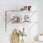 vidaXL Mensole a Muro 2 pz 75x40x3 cm Argento in Acciaio Inossidabile vidaXL Mensole a Muro 2 pz 75x40x3 cm Argento in Acciaio Inossidabile
