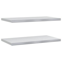 vidaXL Mensole a Muro 2 pz 75x40x3 cm Argento in Acciaio Inossidabile