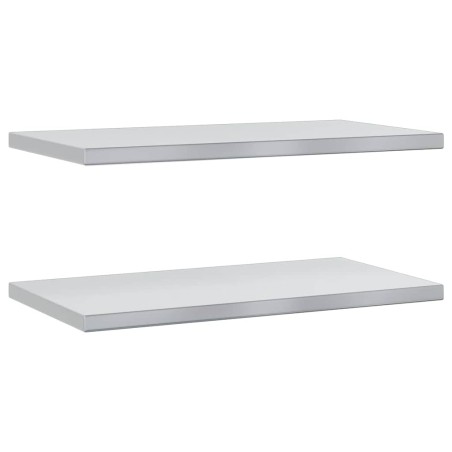 vidaXL Mensole a Muro 2 pz 75x40x3 cm Argento in Acciaio Inossidabile