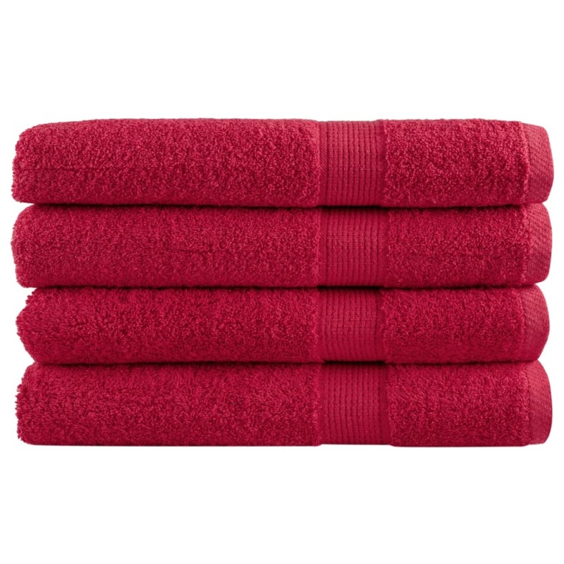 vidaXL Asciugamani per Sauna SOLUND 4 pz Rossi 80x200 cm 600 g/m² vidaXL Asciugamani per Sauna SOLUND 4 pz Rossi 80x200 cm 600 g/m²