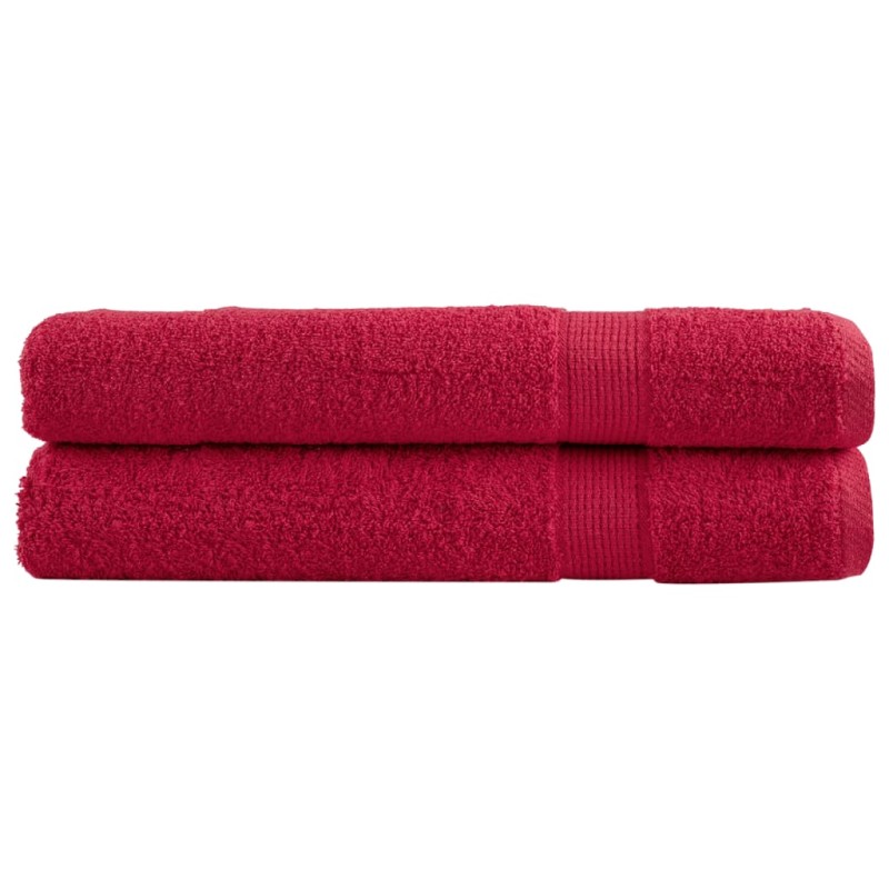 vidaXL Asciugamani Premium SOLUND 2 pz Rossi 100x200 cm 600 g/m²