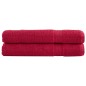 vidaXL Asciugamani Premium SOLUND 2 pz Rossi 100x200 cm 600 g/m²