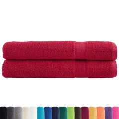 vidaXL Asciugamani Premium SOLUND 2 pz Rossi 100x200 cm 600 g/m²