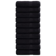 vidaXL Asciugamani da Doccia SOLUND 10 pz Neri 70x140 cm 600 g/m²