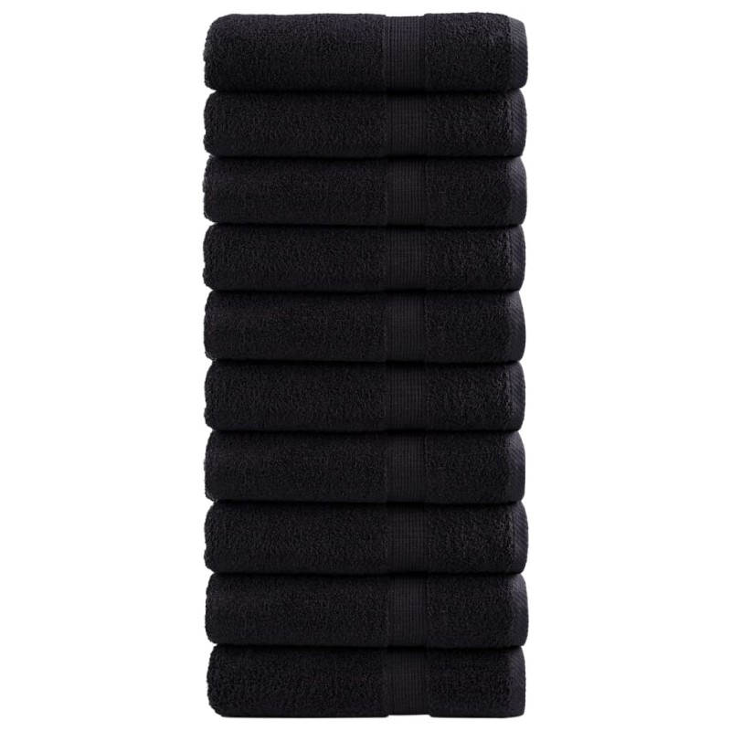 vidaXL Asciugamani da Doccia SOLUND 10 pz Neri 70x140 cm 600 g/m²