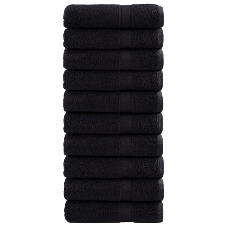 vidaXL Asciugamani da Doccia SOLUND 10 pz Neri 70x140 cm 600 g/m²
