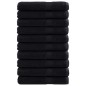 vidaXL Asciugamani SOLUND 10 pz Neri 100x200 cm 600 g/m²