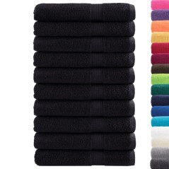 vidaXL Asciugamani SOLUND 10 pz Neri 100x200 cm 600 g/m²
