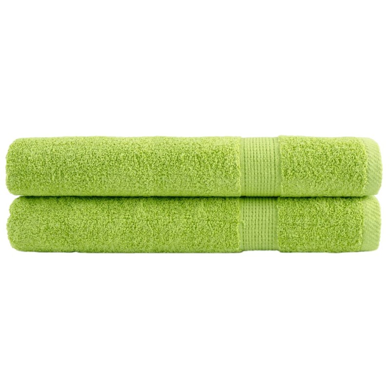 vidaXL Asciugamani Premium SOLUND 2 pz Verdi 100x200 cm 600 g/m²