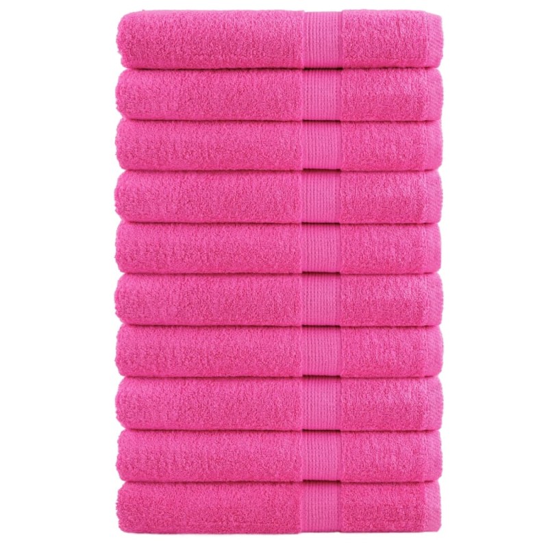 vidaXL Asciugamani SOLUND 10 pz Rosa 100x200 cm 600 g/m²
