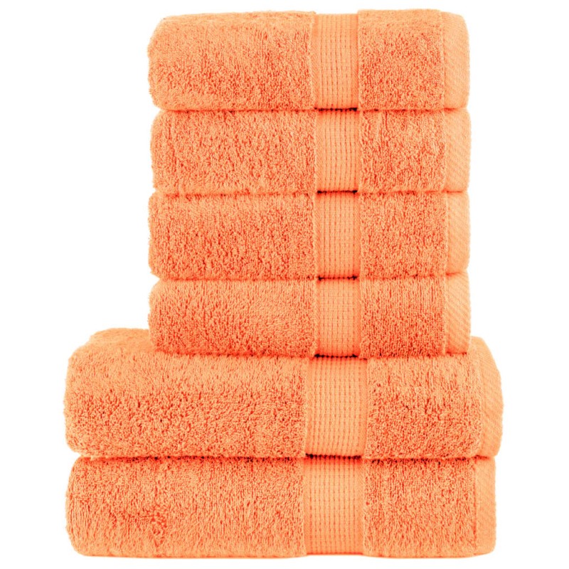 vidaXL Set ASciugamani SOLUND 6 pz Arancioni 600 gsm