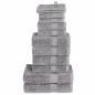 vidaXL Set ASciugamani SOLUND 12 pz Grigio 600 gsm