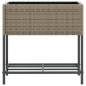 vidaXL Fioriera da Giardino con Ripiano Grigia in Polyrattan