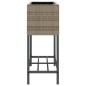 vidaXL Fioriera da Giardino con Ripiano Grigia in Polyrattan