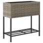 vidaXL Fioriera da Giardino con Ripiano Grigia in Polyrattan