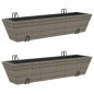 vidaXL Fioriere con Ganci 2 pz Grigie in Polyrattan