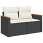 vidaXL Set Divani da Giardino 5 pz con Cuscini in Polyrattan Nero vidaXL Set Divani da Giardino 5 pz con Cuscini in Polyrattan Nero