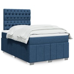 vidaXL Giroletto a Molle con Materasso Blu 120x200 cm in Tessuto