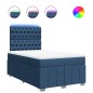 vidaXL Giroletto a Molle con Materasso Blu 120x200 cm in Tessuto