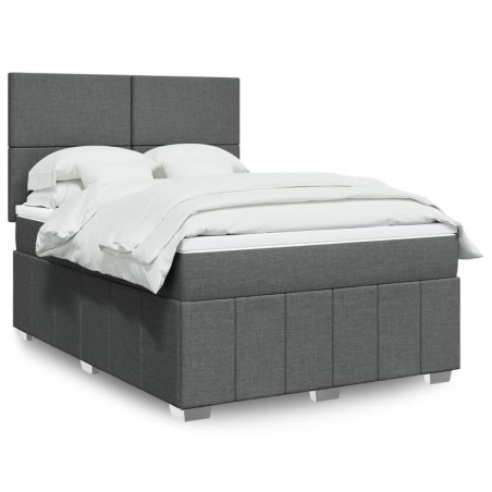 vidaXL Giroletto a Molle con Materasso Grigio Scuro 140x190 cm Tessuto