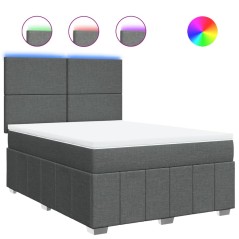 vidaXL Giroletto a Molle con Materasso Grigio Scuro 140x190 cm Tessuto