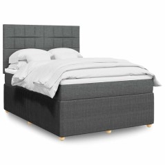 vidaXL Giroletto a Molle con Materasso Grigio Scuro 140x190 cm Tessuto