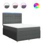 vidaXL Giroletto a Molle con Materasso Grigio Scuro 140x190 cm Tessuto vidaXL Giroletto a Molle con Materasso Grigio Scuro 140x190 cm Tessuto