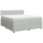 vidaXL Giroletto a Molle con Materasso Grigio Chiaro 200x200cm Velluto vidaXL Giroletto a Molle con Materasso Grigio Chiaro 200x200cm Velluto