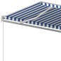 Tenda da Sole Retrattile Automatica con Pali 3x2,5m Blu Bianca Tenda da Sole Retrattile Automatica con Pali 3x2,5m Blu Bianca