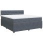 vidaXL Giroletto a Molle con Materasso Grigio Scuro 200x200 cm Velluto vidaXL Giroletto a Molle con Materasso Grigio Scuro 200x200 cm Velluto