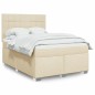 vidaXL Giroletto a Molle con Materasso Crema 140x200 cm in Tessuto vidaXL Giroletto a Molle con Materasso Crema 140x200 cm in Tessuto