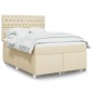 vidaXL Giroletto a Molle con Materasso Crema 140x200 cm in Tessuto vidaXL Giroletto a Molle con Materasso Crema 140x200 cm in Tessuto