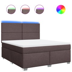 vidaXL Giroletto a Molle con Materasso Marrone Scuro 180x200cm Tessuto