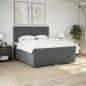 vidaXL Giroletto a Molle con Materasso Grigio Scuro 180x200 cm Tessuto vidaXL Giroletto a Molle con Materasso Grigio Scuro 180x200 cm Tessuto